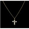 Image 2 : 18KT Yellow Gold Pearl Cross Pendant With Chain