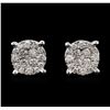 Image 1 : 1.10ctw Diamond Stud Earrings - 14KT White Gold