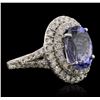 Image 2 : 14KT White Gold 5.29ct Tanzanite and Diamond Ring