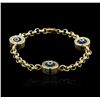 Image 1 : 14KT Yellow Gold 0.30ctw Diamond Evil Eye Bracelet