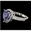 Image 2 : 14KT White Gold 2.87ct Tanzanite and Diamond Ring