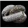 Image 1 : 14KT White Gold 4.98ctw Diamond Ring