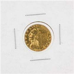 1910 $2.50 Indian Head Quarter Eagle Gold Coin