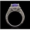 Image 4 : Platinum 3.88ct Tanzanite and Diamond Ring