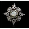 Image 1 : 14KT Two-Tone Gold 1.87ct Opal and Diamond Brooch