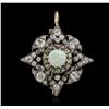 Image 2 : 14KT Two-Tone Gold 1.87ct Opal and Diamond Brooch