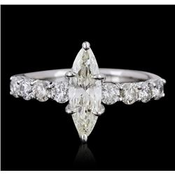 14KT White Gold 1.96ctw Marquise Cut Diamond Ring