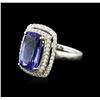 Image 2 : 14KT Two-Tone Gold 8.08ct Tanzanite and Diamond Ring