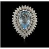 Image 1 : 6.06ct Aquamarine and Diamond Ring - 14KT White Gold