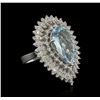 Image 2 : 6.06ct Aquamarine and Diamond Ring - 14KT White Gold