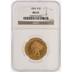 1894 NGC MS62 $10 Liberty Head Eagle Gold Coin