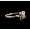Image 2 : 14KT Rose Gold 1.38ctw Fancy Green Diamond Ring
