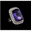 Image 2 : 14KT White Gold GIA Certified 26.74ct Tanzanite and Diamond Ring