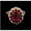 Image 1 : 3.43ctw Ruby and Diamond Ring - 14KT Rose Gold
