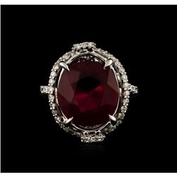 18KT White Gold 8.43ct Ruby and Diamond Ring