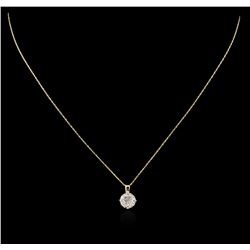 14KT Two-Tone Gold 0.40ctw Diamond Pendant With Chain