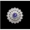 Image 1 : 14KT White Gold 1.20ct Tanzanite and Diamond Ring