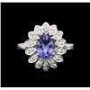 Image 1 : 1.76ct Tanzanite and Diamond Ring - 14KT White Gold