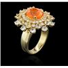 Image 3 : 14KT Yellow Gold 4.94ct Garnet, Sapphire and Diamond Ring