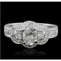 18KT White Gold 1.48ctw Oval Cut Diamond Ring