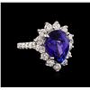 Image 2 : 14KT White Gold 4.48ct Tanzanite and Diamond Ring