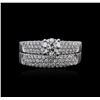 Image 1 : 14KT White Gold 1.27ctw Diamond Ring