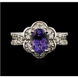 14KT White Gold 1.49ct Tanzanite and Diamond Ring