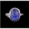 Image 1 : 18KT White Gold 7.29ct Tanzanite and Diamond Ring