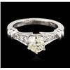 Image 1 : 14KT White Gold 0.81ctw Diamond Ring