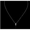 Image 2 : 14KT White Gold 0.40ctw Diamond Pendant With Chain