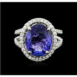 14KT White Gold 7.20ct Tanzanite and Diamond Ring