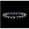 Image 3 : 14KT White Gold 15.12ctw Sapphire and Diamond Bracelet