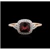 Image 1 : 14KT Rose Gold 0.90ct Tourmaline and Diamond Ring