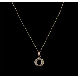 14KT Two-Tone Gold 0.20ctw Diamond Pendant With Chain