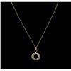 Image 1 : 14KT Two-Tone Gold 0.20ctw Diamond Pendant With Chain