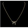 Image 1 : 14KT Yellow Gold 0.05ctw Diamond Bow Necklace