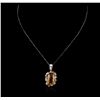 Image 1 : 18KT White Gold 18.12ct Citrine and Diamond Pendant With Chain