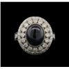 Image 1 : 5.28ct Blue Star Sapphire and Diamond Ring - 14KT White Gold