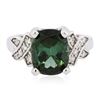 Image 1 : 14KT White Gold 4.49ct Green Tourmaline and Diamond Ring