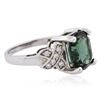 Image 2 : 14KT White Gold 4.49ct Green Tourmaline and Diamond Ring