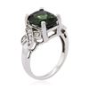 Image 3 : 14KT White Gold 4.49ct Green Tourmaline and Diamond Ring