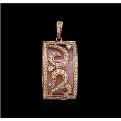 14KT Rose Gold 11.43ct Pink Opal and Diamond Pendant