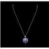 Image 1 : 14KT White Gold 3.96ctw Tanzanite and Diamond Pendant With Chain