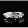 Image 1 : 14KT White Gold 1.15ct Black Diamond Ring