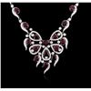 Image 2 : 18KT White Gold GIA Certified 31.20ctw Ruby and Diamond Necklace