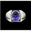 Image 1 : 3.63ct Tanzanite and Diamond Ring - 14KT White Gold