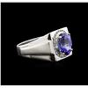 Image 2 : 3.63ct Tanzanite and Diamond Ring - 14KT White Gold
