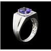 Image 3 : 3.63ct Tanzanite and Diamond Ring - 14KT White Gold