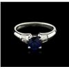Image 1 : 14KT White Gold 0.95ct Sapphire and Diamond Ring