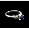 Image 2 : 14KT White Gold 0.95ct Sapphire and Diamond Ring
